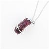 Image 3 : 18KWG Chromia Collection 126ct Natural Ruby & Diamond Enhancer Pendant w/18" Chain