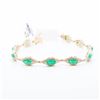 Image 1 : 14KYG 5.00ctw Natural Emerald & 2.00ctw Natural Diamond Bracelet 7.25"