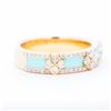 Image 2 : 14KYG .60ctw Diamond & Turquoise Enamel Alhambra Band sz 7