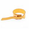 Image 4 : HermÃ¨s Epsom Leather Wrap Bracelet - Jaune with Gold Plated Tab