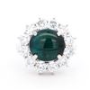 Image 1 : Pt900 4.97ct Cat's Eye Indicolite Tourmaline and 1.85ctw Diamond Ring, 6