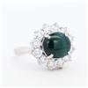 Image 2 : Pt900 4.97ct Cat's Eye Indicolite Tourmaline and 1.85ctw Diamond Ring, 6