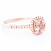 Image 2 : 14KRG 1.17ctw Morganite & Diamond Ring, Size 7