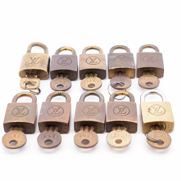 Lot of 10 Louis Vuitton Padlocks with Matching Keys