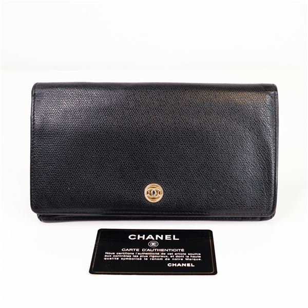 Chanel Long Wallet â€“ Black Caviar Leather (11-Series)
