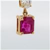 Image 3 : 18KYG 1.04ct GIA Purple-Red Transparent Ruby & 0.43ctw Diamond Necklace 18"