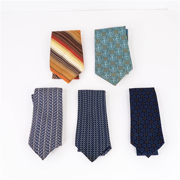 Lot of 5 Hermes Men's Dress Ties All Tagged