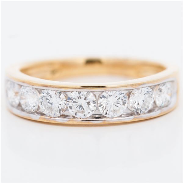 10KYG 1.00ctw Channel-Set Half-Eternity Lab Diamond Band, 7