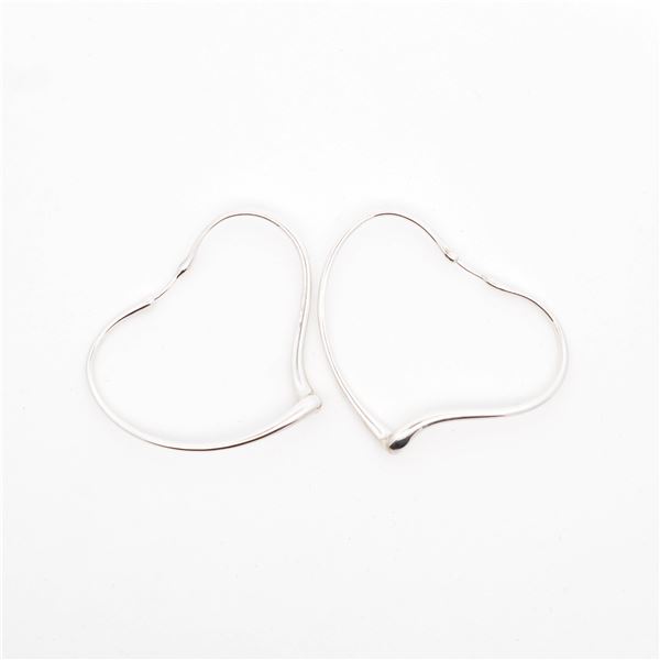 Tiffany & Co. Sterling Elsa Peretti â€œOpen Heartâ€ Hoop Earrings