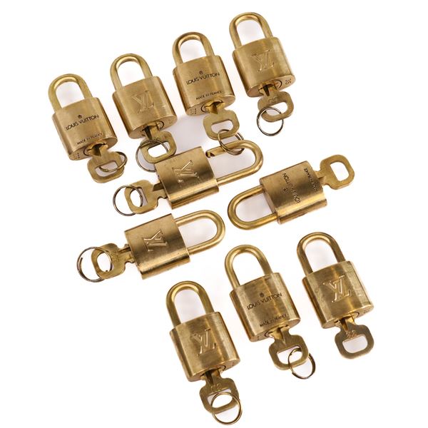 Set of 10 Louis Vuitton Padlocks with Matching Keys