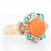 Image 2 : 18KYG 4.03ct Fire-Opal, Paraiba Tourmaline & Diamond Cluster Ring, 8