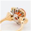 Image 4 : 18KYG 4.03ct Fire-Opal, Paraiba Tourmaline & Diamond Cluster Ring, 8