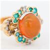 Image 5 : 18KYG 4.03ct Fire-Opal, Paraiba Tourmaline & Diamond Cluster Ring, 8