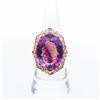Image 1 : Incredible oval amethyst and diamond ring set in 14K rose gold