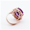 Image 4 : Incredible oval amethyst and diamond ring set in 14K rose gold