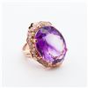 Image 5 : Incredible oval amethyst and diamond ring set in 14K rose gold