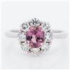 Image 1 : Pt950 1.20ct Spinel & 0.82ctw Diamond Cluster Ring, 6.75 w/Report