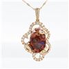 Image 1 : 18KYG 7.14ct Opal & 1.00ctw Diamond Scroll Pendant, 18"