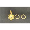 Image 1 : APPROX 14K PENDANT, PAIR APPROX 10K HOOP EARRINGS (3.7G)