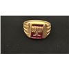 Image 1 : APPROX 10K LADIES RING SET WITH RED STONE (4.8G)