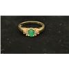 Image 1 : APPROX 14K LADIES RING SET WITH EMERALD AND DIAMONDS (2.5G)