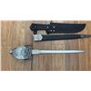 Image 2 : TWO SMALL SWORDS AND LARGE KNIFE ALL WITH SCABBARDS