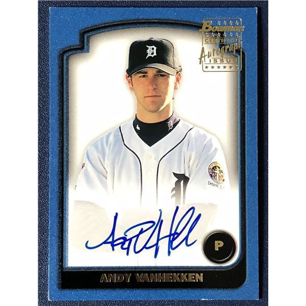 2003 BOWMAN ANDY VANHEKKEN ROOKIE CARD AUTHENTIC AUTOGRAPH