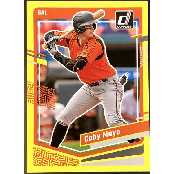 2023 DONRUSS YELLOW FLASH COBY MAYO ROOKIE CARD