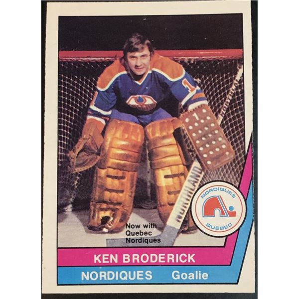 1977-78 WHA O-PEE-CHEE KEN BRODERICK ROOKIE CARD