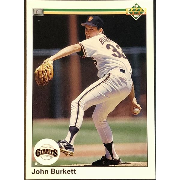 1990 UPPER DECK JOHN BURKETT ROOKIE CARD