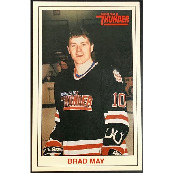 1989-90 NIAGARA FALLS THUNDER (OHL) - BRAD MAY POLICE CARD