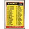 Image 1 : 1981 TOPPS CHECKLIST