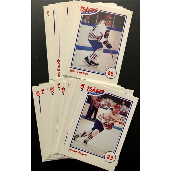 1991-92 OSHAWA GENERALS TEAM SET FEATURING ERIC LINDROS (HOF)