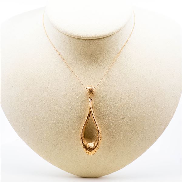 14K Yellow Gold Italian Pendant Necklace 20"