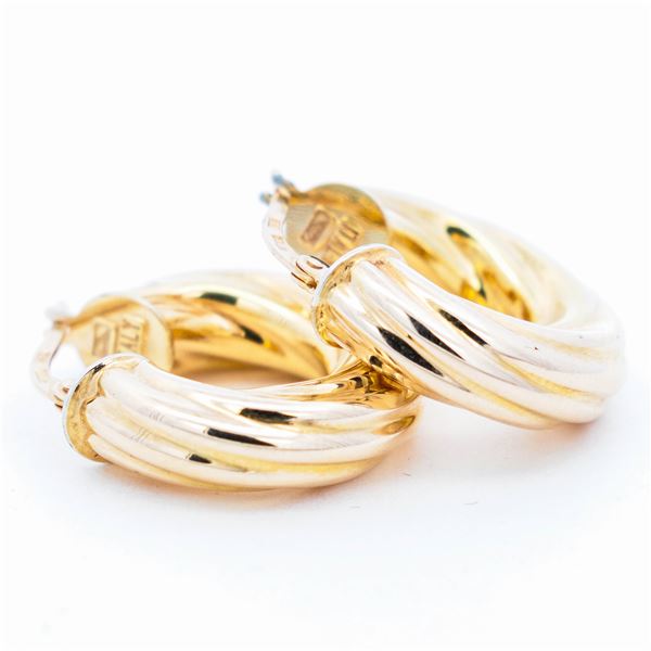 14K Yellow Gold Italian Huggies