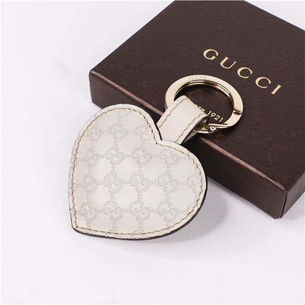 Gucci GG Monogram Leather Key Ring/Charm with Box