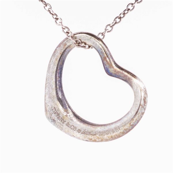 Tiffany & Co Sterling Silver Elsa Peretti Open Heart Necklace 18"