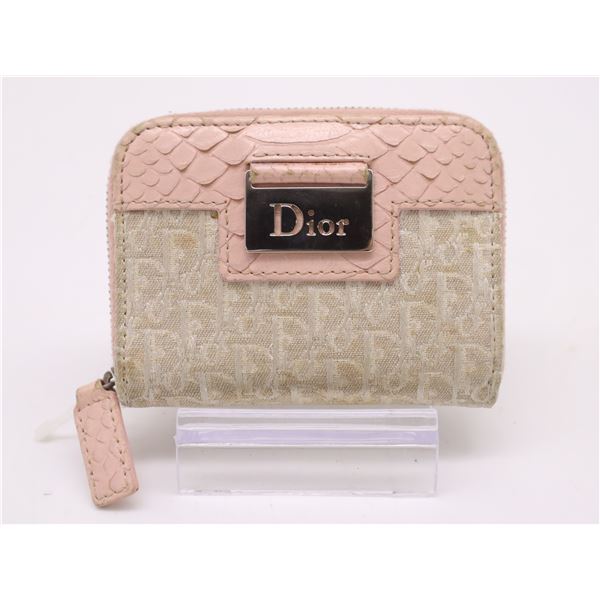 Rare Vintage Y2k John Galliano for Dior Light Pink Diorissimo Monogram Genuine Python Leather Coin C