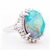 Image 2 : Platinum 6.92ct Boulder Opal & 0.62ctw Natural Diamond Ring sz 8