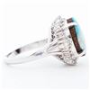 Image 3 : Platinum 6.92ct Boulder Opal & 0.62ctw Natural Diamond Ring sz 8