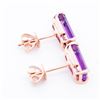 Image 3 : 14K Rose Gold 3.10ctw Amethyst & Natural Diamond Earrings Effy