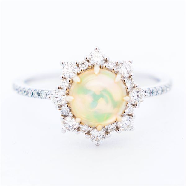 14KWG Effy 1.39ctw Opal & Natural Diamond Ring, 7 w/ $3,374.00 Retail Tag