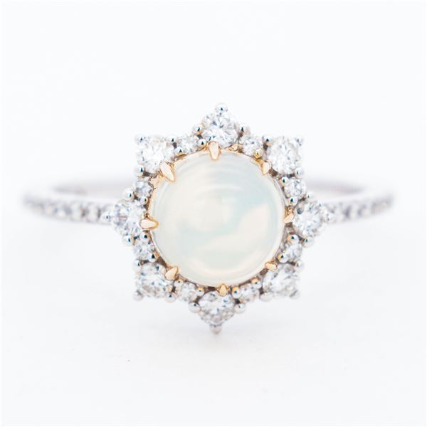 14KWG/YG Effy 1.39ctw Opal & Natural Diamond Ring, 7 w/ $3,874.00 Retail Tag