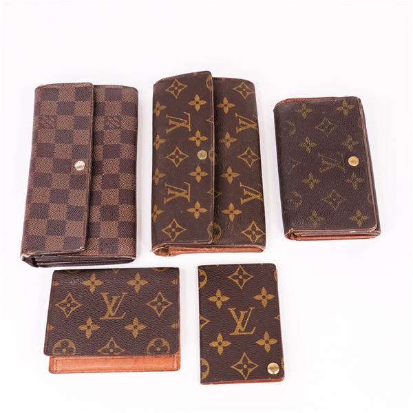 Lot of 5 Auth. Louis Vuitton Wallets/Card Cases
