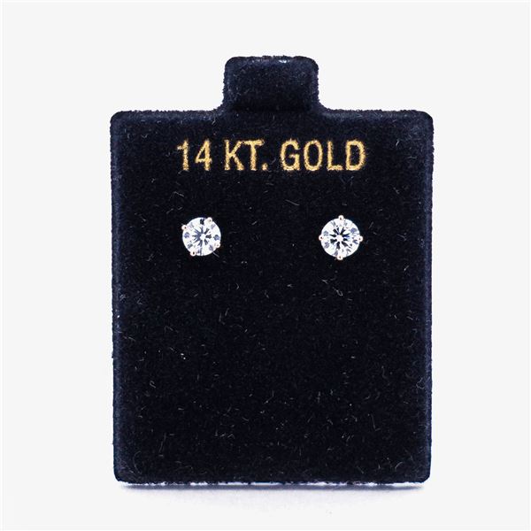 14KRG .65ctw Round Brilliant Lab Grown Diamond Studs