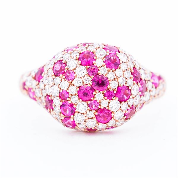 14KRG Effy 1.13ct Ruby & .77ctw Natural Diamond Ring sz 7 w/$6,799.00 Retail Tag