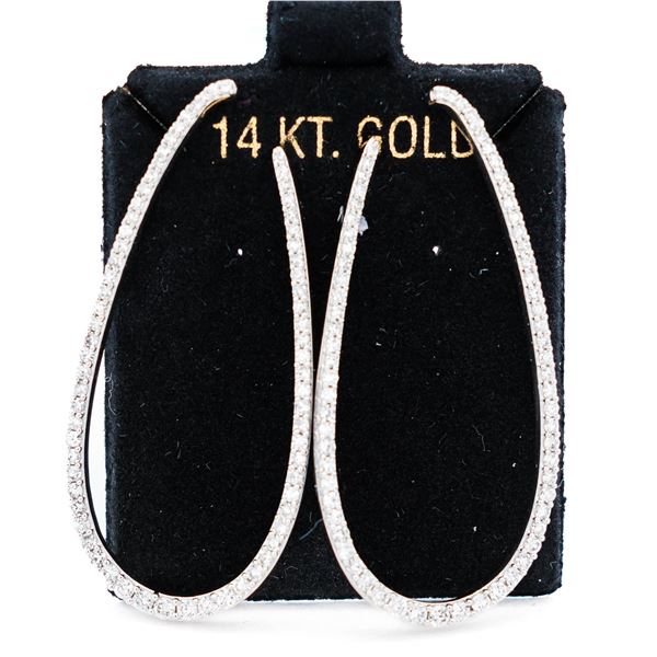 14KWG 1.25ctw Bead Set Round Brilliant Lab Diamond Earrings