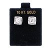 Image 1 : 10KWG Art Deco Style 1.00ctw/.40ctr Lab Grown Diamond Studs