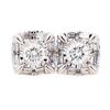 Image 2 : 10KWG Art Deco Style 1.00ctw/.40ctr Lab Grown Diamond Studs