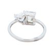 Image 5 : 14KWG 2.00ct Toi Et Moi Emerald & Heart Cut Lab Diamond Ring, 7